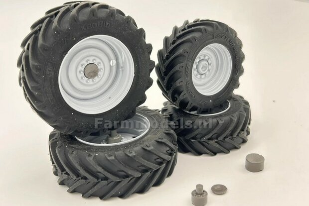 COMBI SET: 2x &Oslash; 48 mm + 2x &Oslash; 60.5 mm: MF 7S &amp; MF 7499 set GRIJS incl. 4x afdekplaat/eindvertraging 1:32  PERFECT-32 P24 + P25