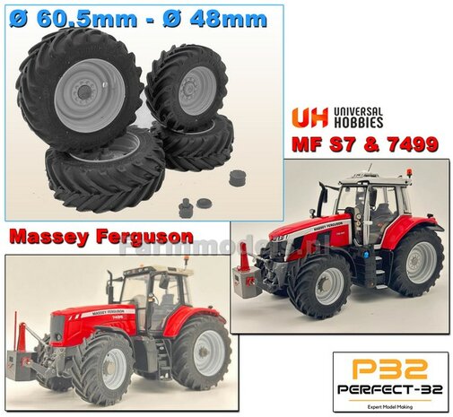 COMBI SET: 2x &Oslash; 48 mm + 2x &Oslash; 60.5 mm: MF 7S &amp; MF 7499 set RESIN BLANK incl. 4x afdekplaat/eindvertraging 1:32  PERFECT-32 P24 + P25