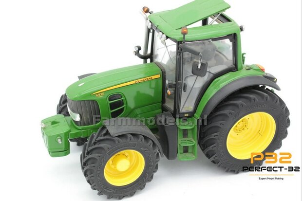 COMBI SET: 2x &Oslash; 48 mm + 2x &Oslash; 60.5 mm: JD 7530 Wiking set GEEL gespoten incl. 2x eindvertraging 1:32  PERFECT-32 P24 + P25