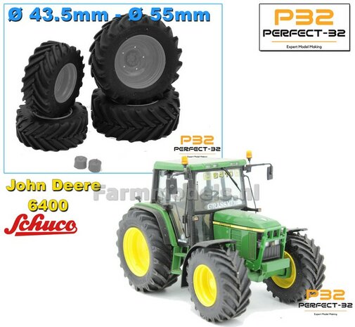 COMBI SET: 2x &Oslash; 43.5 mm + 2x &Oslash; 55 mm: JD 6400 SCHUCO set RESIN BLANK incl. 2x eindvertraging 1:32  PERFECT-32 P24 + P25