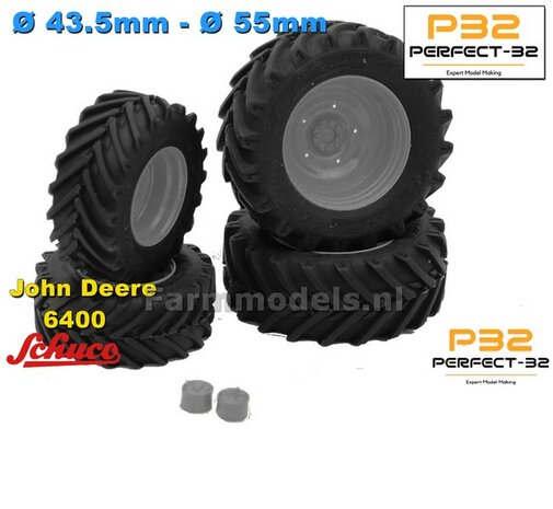 COMBI SET: 2x &Oslash; 43.5 mm + 2x &Oslash; 55 mm: JD 6400 SCHUCO set RESIN BLANK incl. 2x eindvertraging 1:32  PERFECT-32 P24 + P25