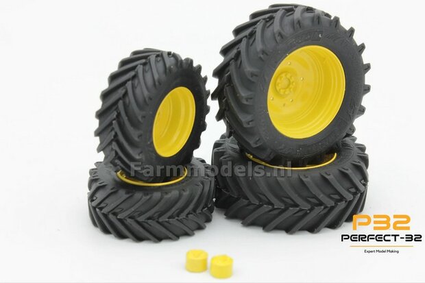 COMBI SET: 2x &Oslash; 43.5 mm + 2x &Oslash; 55 mm: JD 6400 SCHUCO set RESIN BLANK incl. 2x eindvertraging 1:32  PERFECT-32 P24 + P25