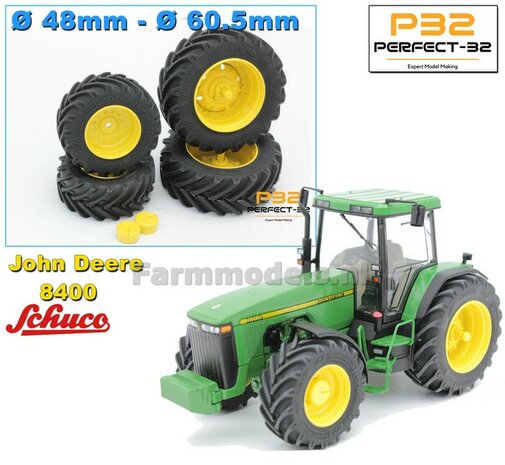 COMBI SET: 2x &Oslash; 48 mm + 2x &Oslash; 60.5 mm: JD 8400 SCHUCO set RESIN GEEL Gespoten incl. 2x eindvertraging 1:32  PERFECT-32 P24 + P25