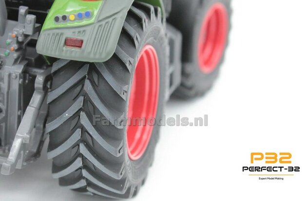 COMBI SET: 2x &Oslash; 43.5 mm + 2x &Oslash; 55 mm: FENDT 516  UH set ROOD gespoten incl. 2x eindvertraging 1:32  PERFECT-32 P24 + P25