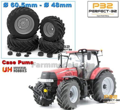 COMBI SET: 2x &Oslash; 48 mm + 2x &Oslash; 60.5 mm: CASE PUMA UH set RESIN BLANK incl. 2x eindvertr. en afdekpl. 1:32  PERFECT-32 P24 + P25