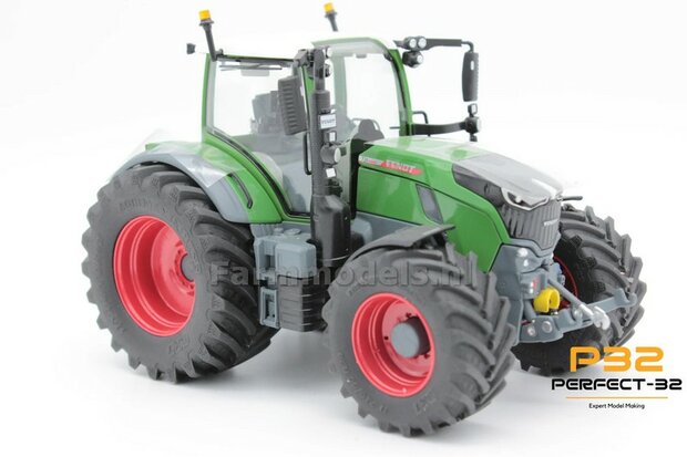 COMBI SET: 2x &Oslash; 51 mm + 2x &Oslash; 68 mm: Fendt 728 Wiking Bandenset ROOD incl. 2x afdekplaat achteras 1:32  PERFECT-32 P28 + P29