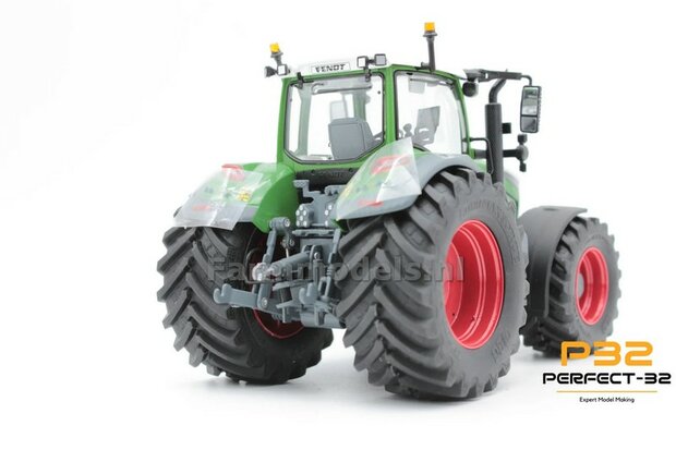 COMBI SET: 2x &Oslash; 51 mm + 2x &Oslash; 68 mm: Fendt 728 Wiking Bandenset ROOD incl. 2x afdekplaat achteras 1:32  PERFECT-32 P28 + P29