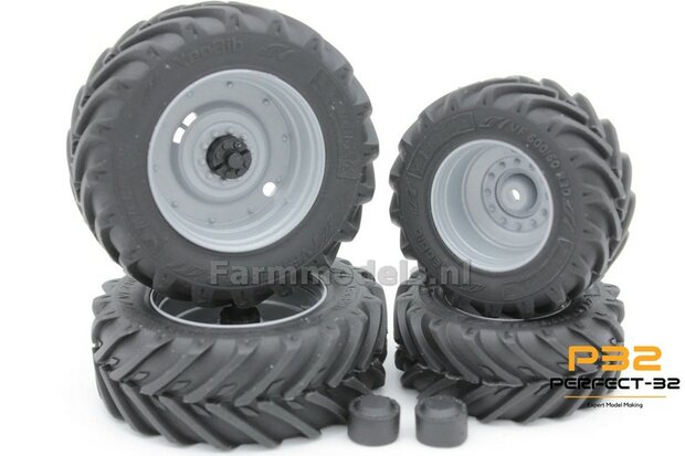 COMBI SET: 2x &Oslash; 48 mm + 2x &Oslash; 60.5 mm: MF 8240 set RESIN BLANK incl. 4x afdekplaat/eindvertraging 1:32  PERFECT-32 P24 + P25