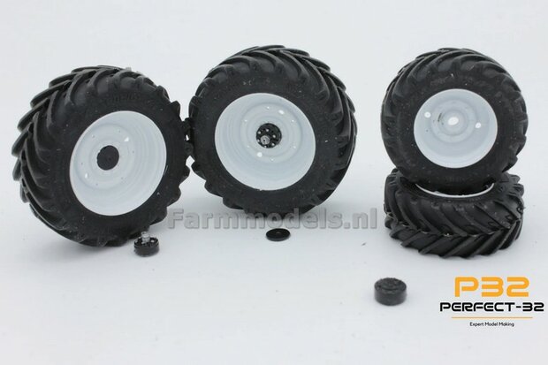 COMBI SET: 2x &Oslash; 48 mm + 2x &Oslash; 60.5 mm: NH T7.225 WIT incl. 4x afdekplaat/eindvertraging 1:32  PERFECT-32 P24 + P25