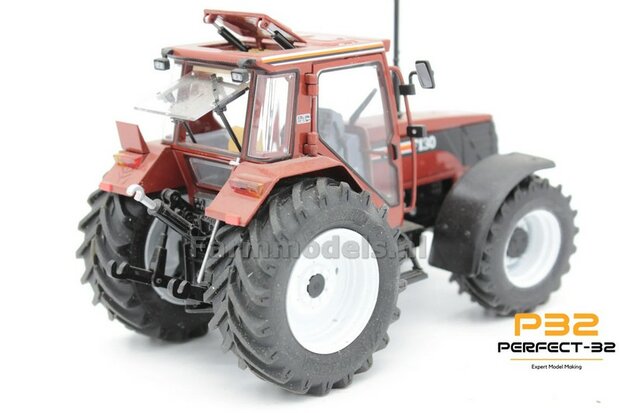 COMBI SET: 2x &Oslash; 43.5 mm + 2x &Oslash; 55 mm: FIAT AGRI F130 ROS set WIT gespoten incl. 2x afdekplaatjes 1:32  PERFECT-32 P24 + P25