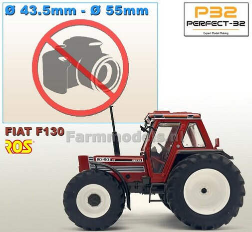 COMBI SET: 2x &Oslash; 43.5 mm + 2x &Oslash; 55 mm: FIAT 110-90 ROS set WIT gespoten incl. 2x afdekplaatjes 1:32  PERFECT-32 P24 + P25