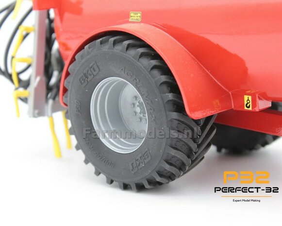 2x &Oslash; 57.5 x 25.1 mm: 800/65 R32 Banden en losse As stompen RESIN ALU-GRIJS Gespoten geleverd  1:32   PERFECT-32 P30