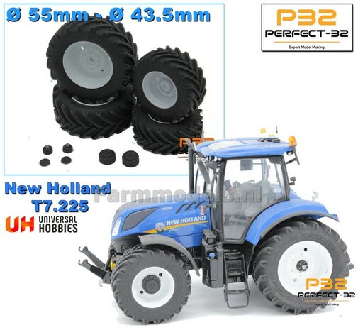 COMBI SET: 2x &Oslash; 43.5 mm + 2x &Oslash; 55 mm: NH T7.225 UH set RESIN BLANK  1:32  PERFECT-32 P24 + P25