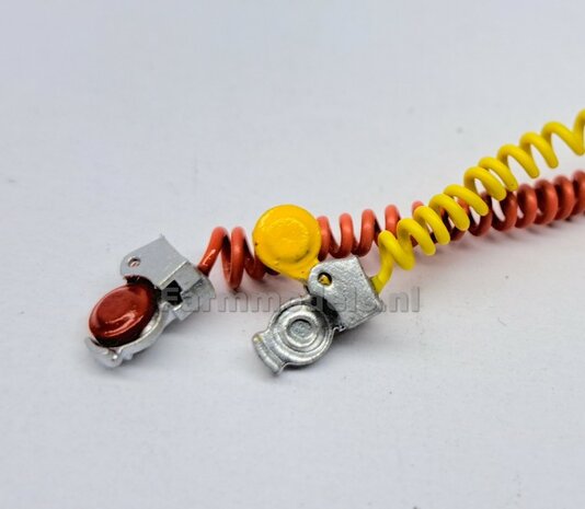 12x WABCO LUCHTKOPPELING + STOFKLEP, echt beweeg- &amp; koppelbaar Mat: Resin, ALUMINIUM + GEEL Geleverd, geschikt voor &Oslash; 0.5mm luchtleidingen 1:32