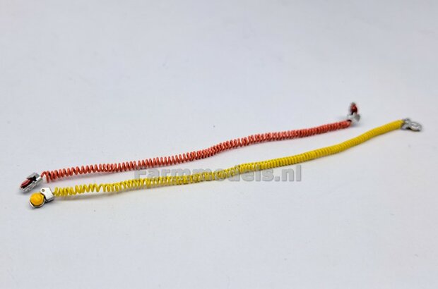 4x WABCO LUCHTKOPPELING + STOFKLEP, echt beweeg- &amp; koppelbaar Mat: Resin, ALUMINIUM + ROOD Geleverd, geschikt voor &Oslash; 0.5mm luchtleidingen 1:32