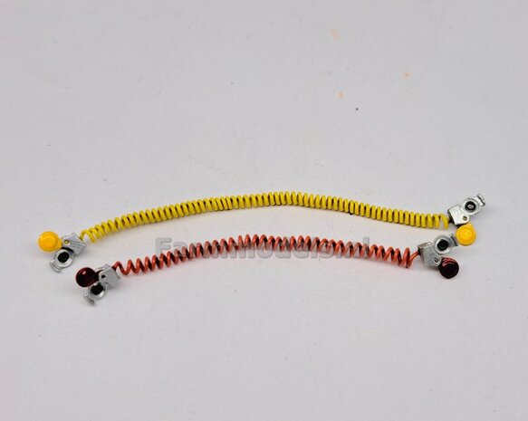 12x WABCO LUCHTKOPPELING + STOFKLEP, echt beweeg- &amp; koppelbaar Mat: Resin, ALUMINIUM + ROOD Geleverd, geschikt voor &Oslash; 0.5mm luchtleidingen 1:32