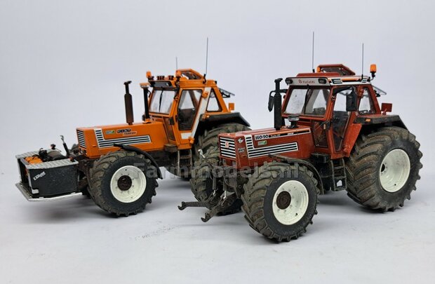 &Oslash; 47,3 mm: FIAT 1580/ 160-90 van ROS: 2x VOORAS Banden met RESIN 8 GAATS-Velgen BLANK geleverd  1:32   Farmmodels Custom Line Series  