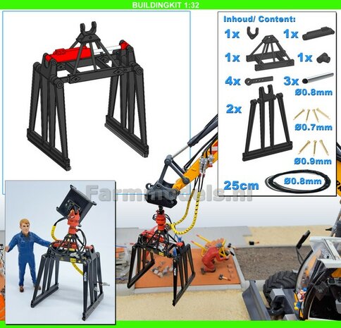 BOUWKIT: JKB SGK STENENKLEM Universeel, beweeg- &amp; uitschuifbaar, geleverd ZONDER KOPPELSTUK/ ASROTATOR   Materiaal: RESIN BLANK geleverd 1:32 