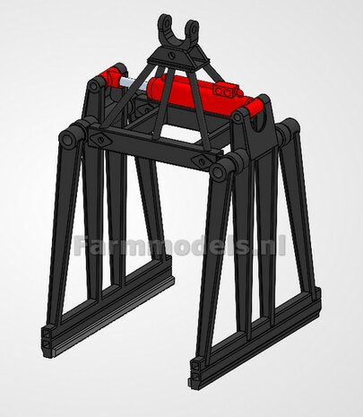 BOUWKIT: JKB SGK STENENKLEM Universeel, beweeg- &amp; uitschuifbaar, ZONDER KOPPELSTUK/ ASROTATOR Mat: Resin ZWART &amp; ROOD gespoten 1:32 