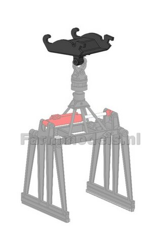 KOPPELSTUK SNELWISSEL aan CW30 snelwisselkoppeling geschikt voor Koppellen JKB Stenenklem 3D Geprint Materiaal RESIN  BLANK Geleverd 1:32                      