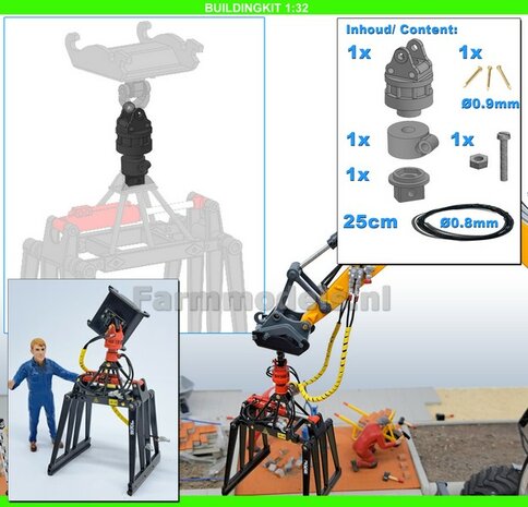 BOUWKIT:  ASROTATOR o.a. voor JKB SGK STENENKLEM Universeel te gebruiken  Materiaal: RESIN BLANK geleverd 1:32 