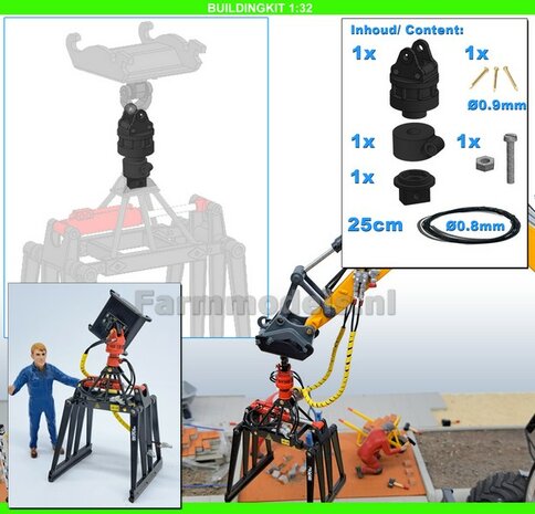 BOUWKIT:  ASROTATOR o.a. voor JKB SGK STENENKLEM Universeel te gebruiken  Materiaal: Resin ZWART gespoten geleverd 1:32 
