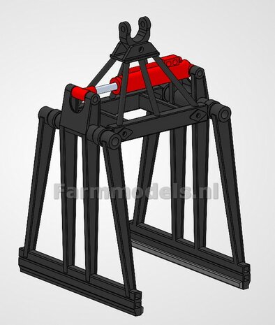 BOUWKIT: JKB SGK STENENKLEM Universeel, beweeg- &amp; uitschuifbaar, ZONDER KOPPELSTUK/ ASROTATOR Materiaal: Resin ZWART &amp; ROOD gespoten 1:32 