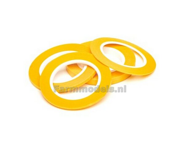 Afplak tape set GEEL 2 -3 &amp; 6mm breed Hobbytime Tools HT1601