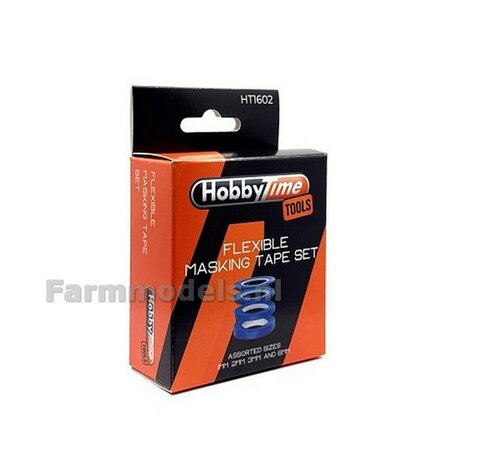 Afplak tape set BLAUW 2 -3 &amp; 6mm breed Hobbytime Tools HT1602