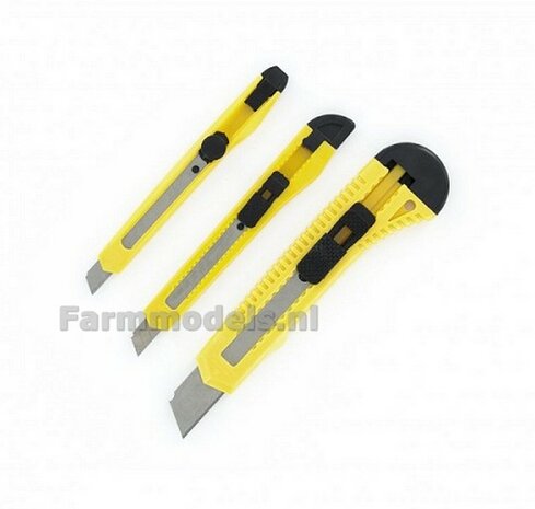 Abreekmessen set van 3 stuks/3 maten Hobbytime Tools HT1001