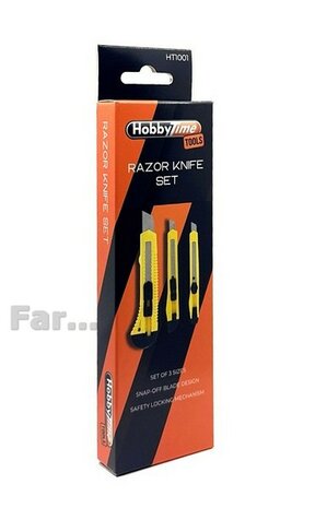 Abreekmessen set van 3 stuks/3 maten Hobbytime Tools HT1001
