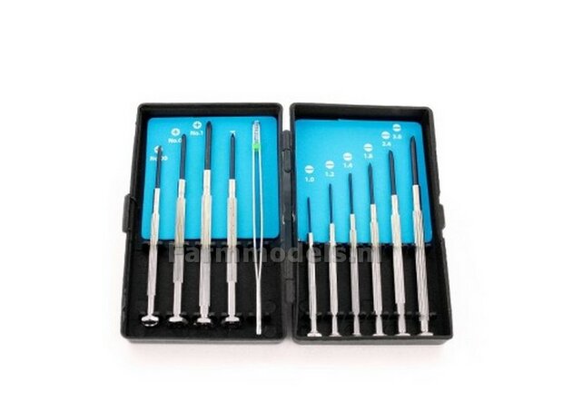 Mini-precisieschroevendraaierset 11 delig Hobbytime Tools HT1702