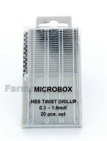 20 delige set micro boortjes Hobbytime HT1202