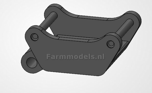KOPPELSTUK SNELWISSEL aan S6/S60 snelwisselkoppeling geschikt voor Koppellen PLADDET bietengrijper 3D Geprint Mat: Resin ZWART gespoten 1:32                      