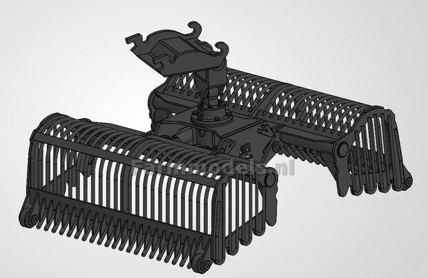 KOPPELSTUK SNELWISSEL aan CW30 snelwisselkoppeling geschikt voor Koppellen PLADDET bietengrijper 3D Geprint Materiaal RESIN  BLANK Geleverd 1:32                      