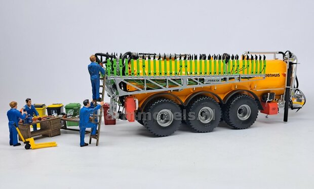 BOUWKIT: KOPPELBOK Resin ALUMINIUM Gespoten + 2x CILINDER + 6x Montage nagels  t.b.v. koppelen Joskin Pendislide met VEENHUIS Mesttank UH 1:32