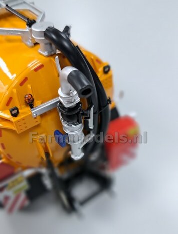 BOUWKIT: KOPPELBOK Resin ALUMINIUM Gespoten + 2x CILINDER + 6x Montage nagels  t.b.v. koppelen Joskin Pendislide met VEENHUIS Mesttank UH 1:32