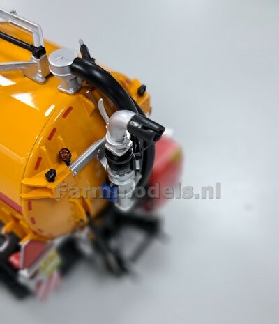 BOUWKIT: KOPPELBOK Resin ALUMINIUM Gespoten + 2x CILINDER + 6x Montage nagels  t.b.v. koppelen Joskin Pendislide met VEENHUIS Mesttank UH 1:32