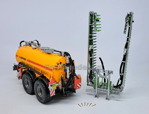 BOUWKIT: KOPPELBOK Resin ALUMINIUM Gespoten + 2x CILINDER + 6x Montage nagels  t.b.v. koppelen Joskin Pendislide met VEENHUIS Mesttank UH 1:32