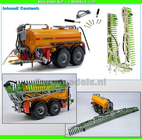 BOUWKIT: KOPPELBOKSET nr 627580 + 1x JOSKIN PENDISLIDE + 1x VEENHUIS 2-asser MESTTANK UH (BOK + CILINDERS ZELF TE MONTEREN) 1:32