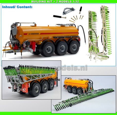 BOUWKIT: KOPPELBOKSET nr 627580 + 1x JOSKIN PENDISLIDE + 1x VEENHUIS 3-asser MESTTANK UH (BOK + CILINDERS ZELF TE MONTEREN) 1:32