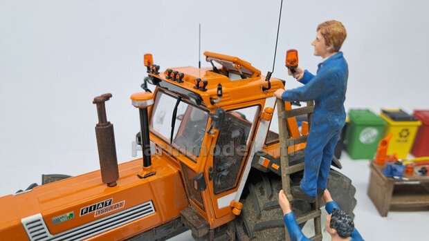 1x ZWAAILAMPSTEUN VERSIE K &Oslash; 1mm steun. Mat: Resin ALUMINIUM glans geschikt voor montage Farmmodels Zwaailampen 