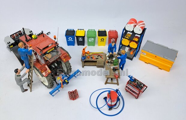 10x ZWAAILAMPSTEUN VERSIE L  &Oslash; 1mm steun. Mat: Resin ALUMINIUM glans + ZWART dop voor montage Farmmodels Zwaailampen 1:32  