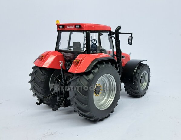 VERBOUWD: CASE CS 150 1:32 nieuwe banden &amp; ALU-METALIC gespoten velgen, eindvertragingen-wielmoeren &amp; FREE GIFT VOORRUIT STICKERSET 1:32  MM2423-REB  NB2B