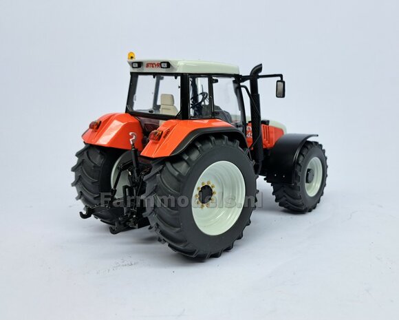 VERBOUWD: Steyr 9145 1:32 nieuwe banden &amp; WIT gespoten velgen, eindvertragingen-wielmoeren &amp; FREE GIFT VOORRUIT STICKERSET 1:32  MM2424-REB  NB2B