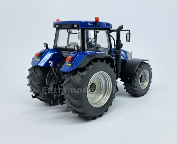 VERBOUWD: New Holland T7550 1:32 nieuwe banden &amp; ALU-METALIC gespoten velgen, eindvertragingen-wielmoeren &amp; FREE GIFT VOORRUIT STICKERSET 1:32  MM2217-REB  NB2B