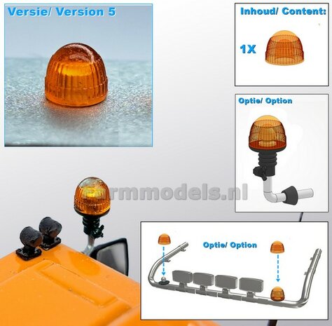 1x LOSSE ZWAAILAMP AFDEKKAP V5 = zonder zwaailamp huis/houder (VERSIE 5)  1:32
