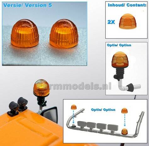 2x LOSSE ZWAAILAMP AFDEKKAP V5 = zonder zwaailamp huis/houder (VERSIE 5)  1:32