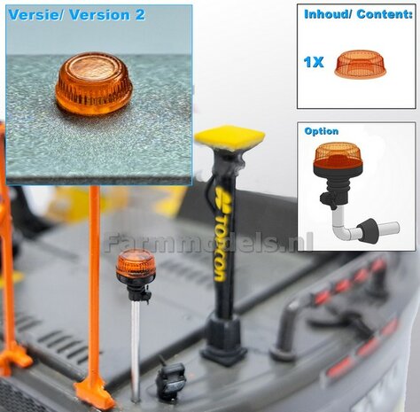 1x LOSSE ZWAAILAMP AFDEKKAP V2 = zonder zwaailamp huis/houder (VERSIE 2)  1:32