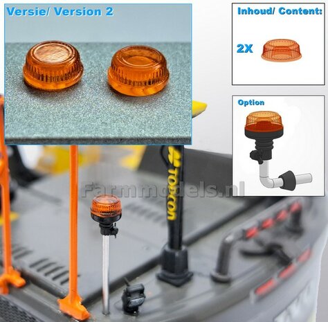 2x LOSSE ZWAAILAMP AFDEKKAP V2 = zonder zwaailamp huis/houder (VERSIE 2)  1:32